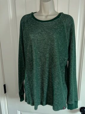 NEW ALESBURY Heathered Forest Green Long Sleeve Knit Top Sz L